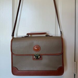 Dooney & Bourke Taupe and Brown Laptop Bag